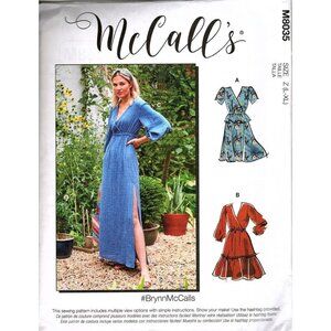 McCall's M8035 Misses L to XL Loose Casual Dresses Uncut Sewing Pattern New